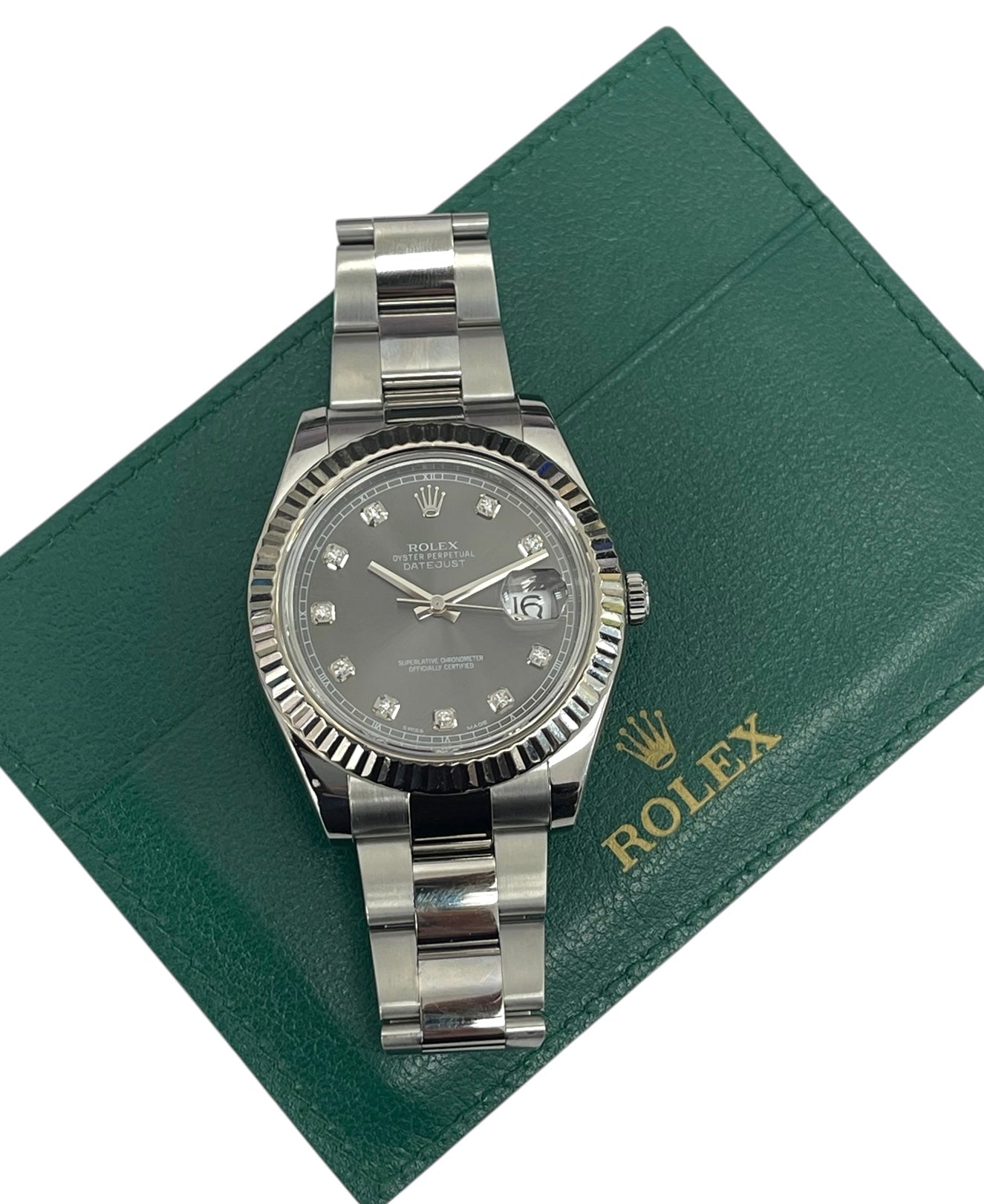 Rolex Datejust II Rhodium Diamond Dial 41mm Reference 116334