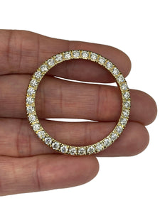 Diamond Bezel Crown for Rolex 36mm Yellow Gold 14kt