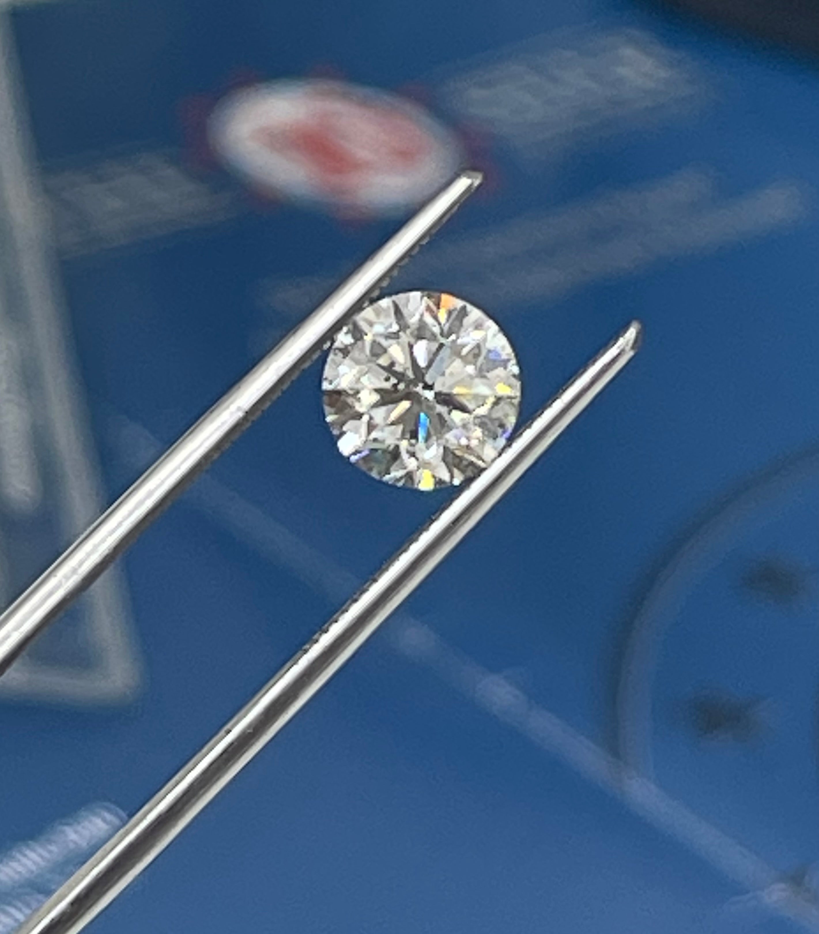 1.51 Carats F-SI3 Round Brilliants Diamond EGL-USA Certified FREE SETTING