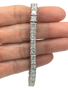 Princess Cut Natural Diamond Tennis Bracelet White Gold 14kt