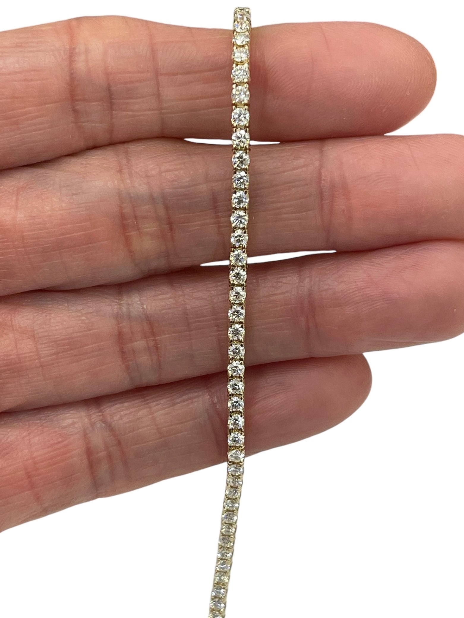 Round Brilliant Diamond Tennis Bracelet Yellow Gold 14kt