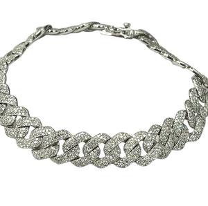 Cuban Link Diamond Bracelet 5.02 Carats White Gold 14kt