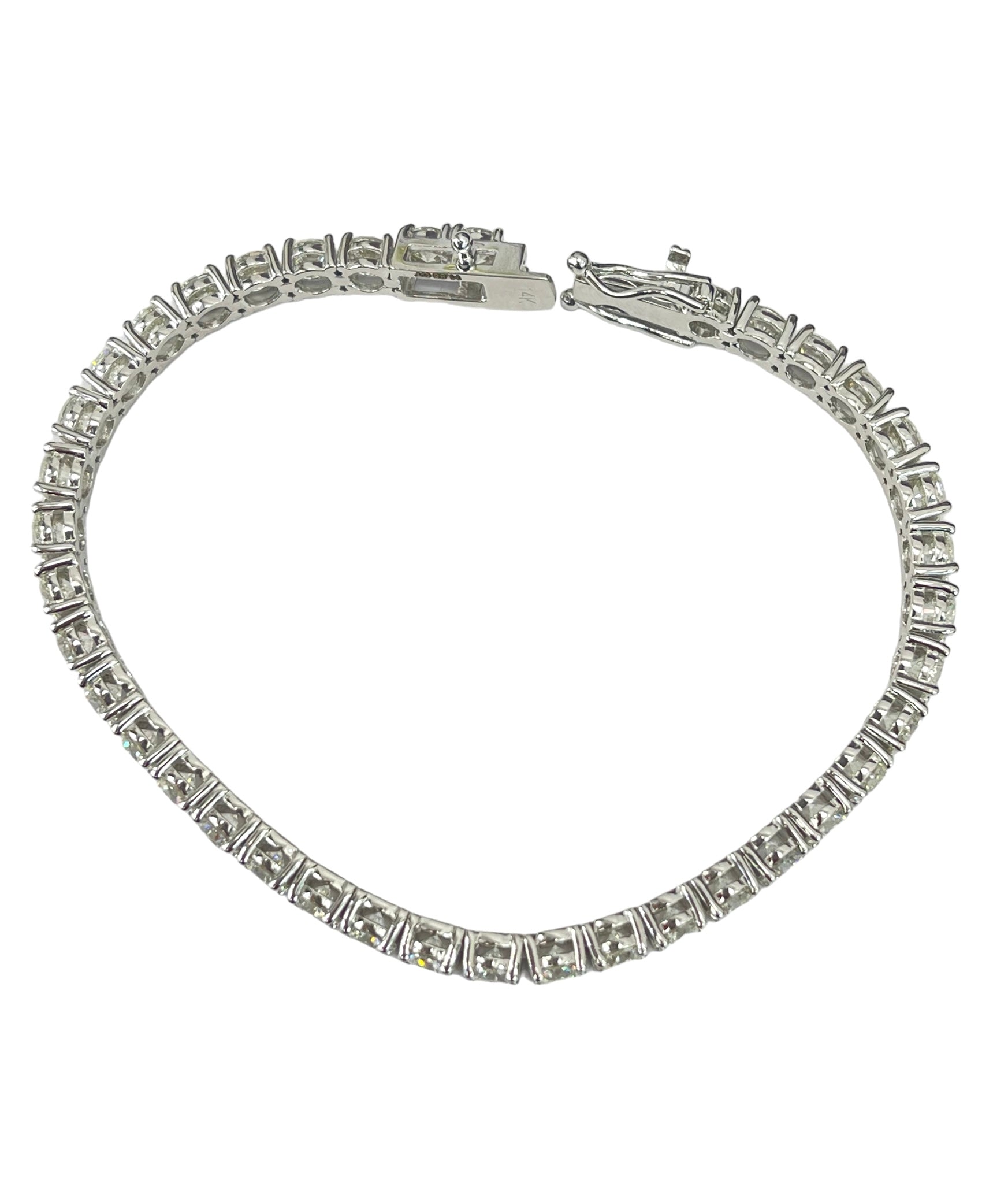 Round Brilliant Diamond Tennis Bracelet 11.86 Carats White Gold