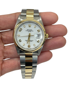 Rolex Datejust Two Tone Osyter 34mm Ref 15203