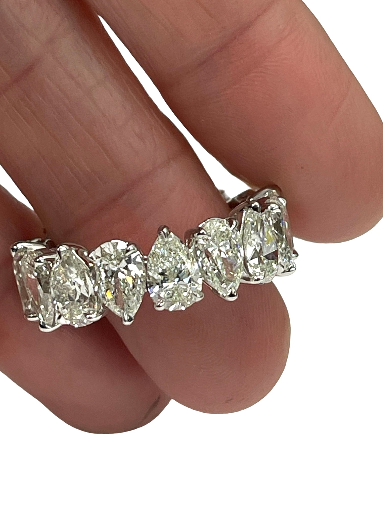 Custom Pear Brilliant Eternity Diamond Ring White Gold 18kt