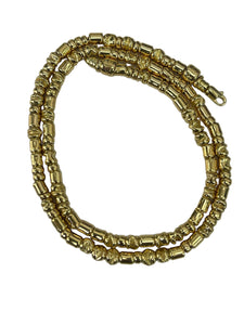 Bamboo Tube Necklace Chain 18kt ITALY