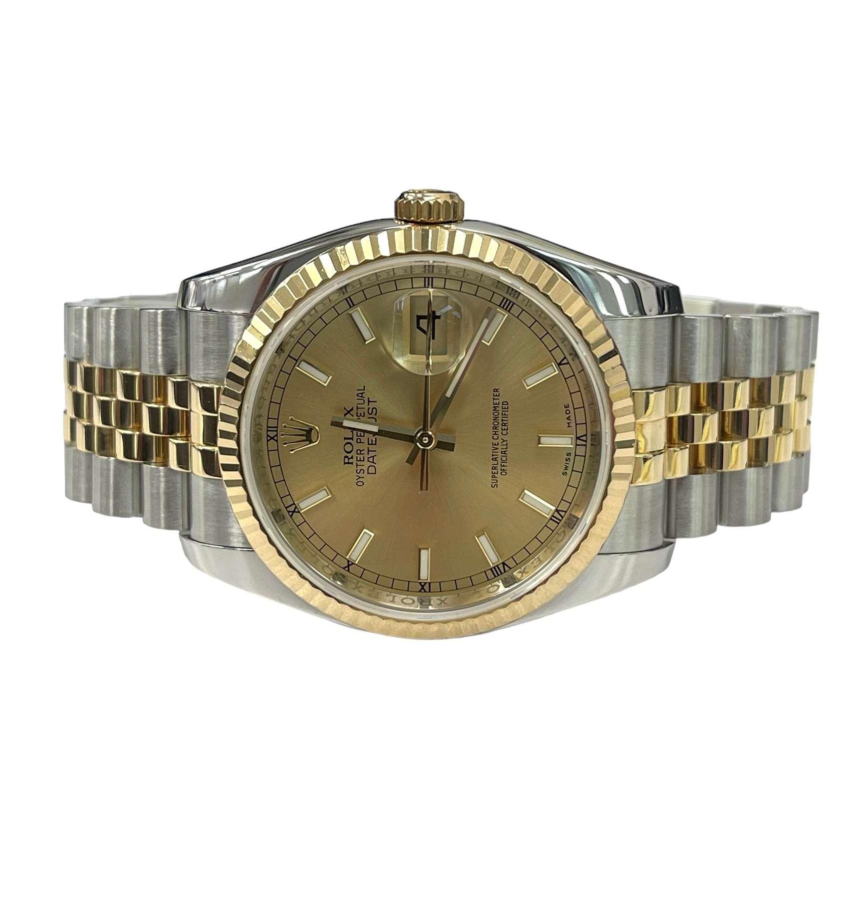 Rolex Datejust 36MM 18K Champagne Dial Factory Reference 116233