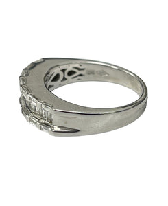 Baguettes Lady's Diamond Band Ring White Gold 14kt