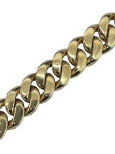 Mens Heavy Cuban Link Diamond Bracelet Yellow Gold 14kt