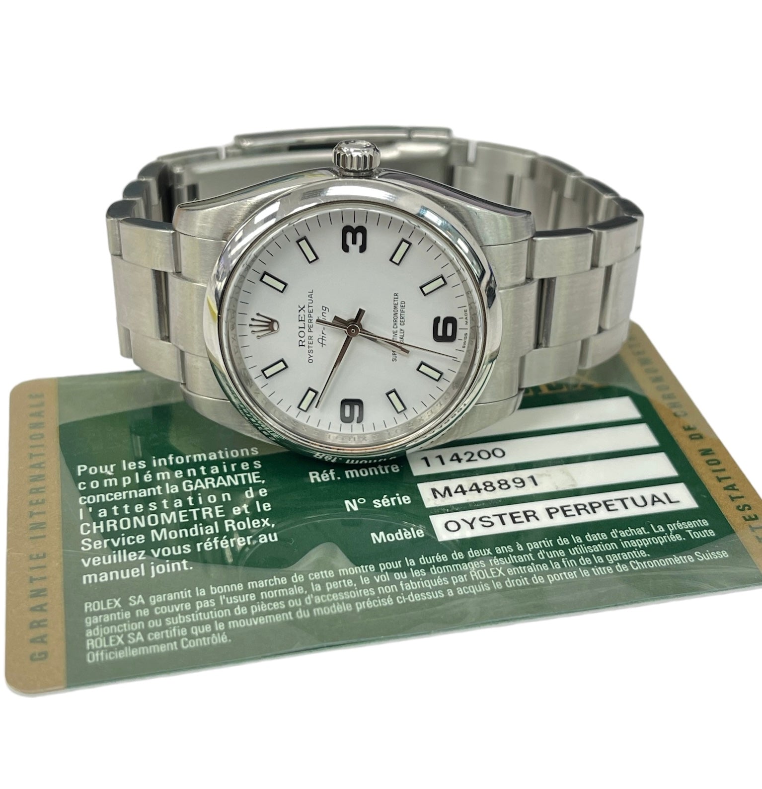 Rolex Air King Oyster 34mm White Dial With Card