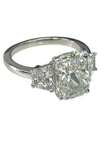 Radiant Cut Engagement Ring GIA Certified Platinum