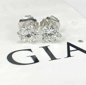 GIA Certified Solitaire Studs Diamond Earrings 5.14 cts