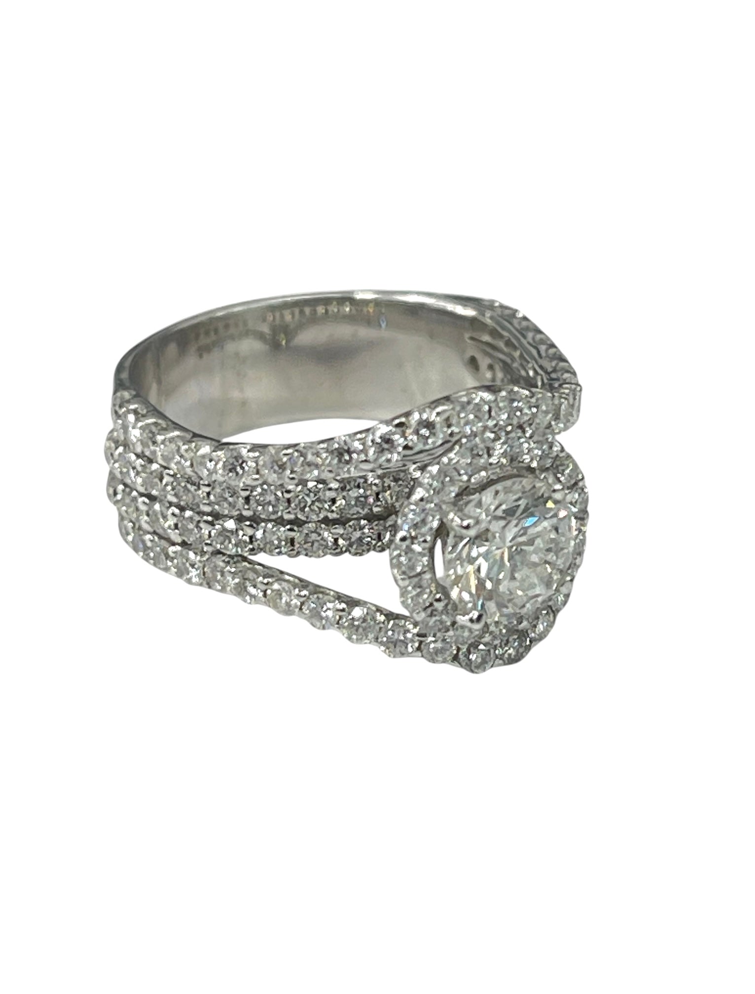 Round Brilliant Cocktail Diamond Ring GIA Certified 18kt