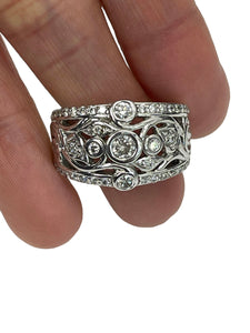 Classic Inspired Floral Diamond Ring White Gold 14kt