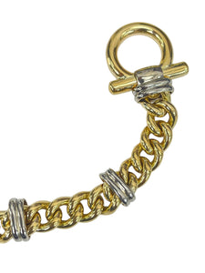 Toggle Bracelet Yellow Gold 18kt ITALY Two Tone