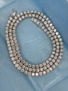 Line Tennis Necklace Chain Collection Diamonds 19.67 Carats White Gold