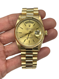 Rolex President Day Date 36mm Yellow Gold Tight Band