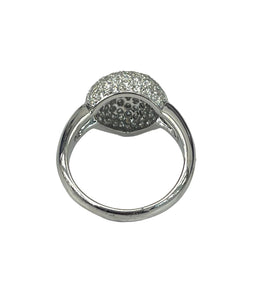 Puffed Heart Micro Pave Diamond Ring White Gold 18kt