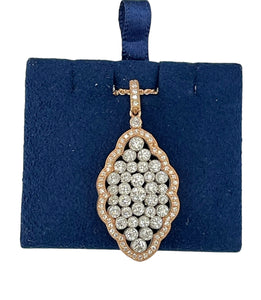 Round Brilliant Bubble Diamond Pendant Necklace Chain Rose Gold