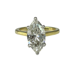 Marquise Brilliant Solitaire Engagement Ring GIA Certified Yellow Gold
