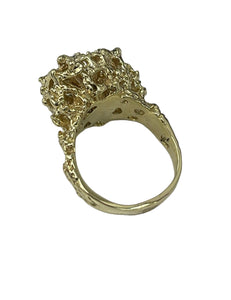 Ladies Nugget Sapphire Yellow Gold Ring 14kt