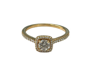 Round Brilliant Halo Diamond Engagement Ring Rose Gold