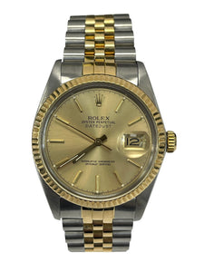 Rolex Datejust 36mm Two-Tone Champagne Stick Dial 16013