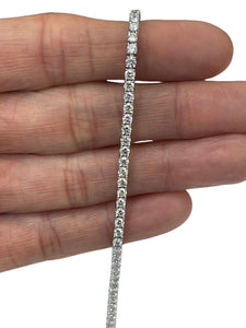 Round Brilliants Diamond Tennis Bracelet 3.17 Carats White Gold