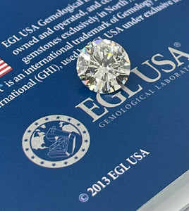 3.07Carats K-VS2 Round Brilliant Diamond EGL-USA Certified FREE SETTING