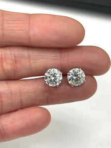 Round Brilliants Natural Stud Diamond Earrings White Gold 14kt