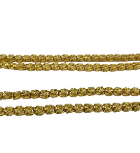 Flower Bud Yellow Gold Necklace Chain 33.5" Solid 18kt