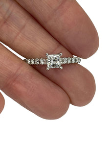 Princess Cut Engagement Diamond Ring White Gold 14kt