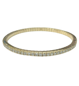 Flexible Tennis Bracelet Round Brilliants Diamond Yellow Gold 14kt