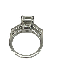 Emerald Diamond Engagement Ring GIA Certified Platinum