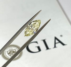 GIA Certified Natural Fancy Light Yellow Marquise Cut 2.11 Carats Free Setting