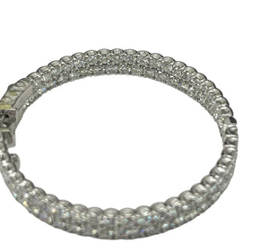 Natural Round Brilliants Large In and Out Hoop Diamond Earrings