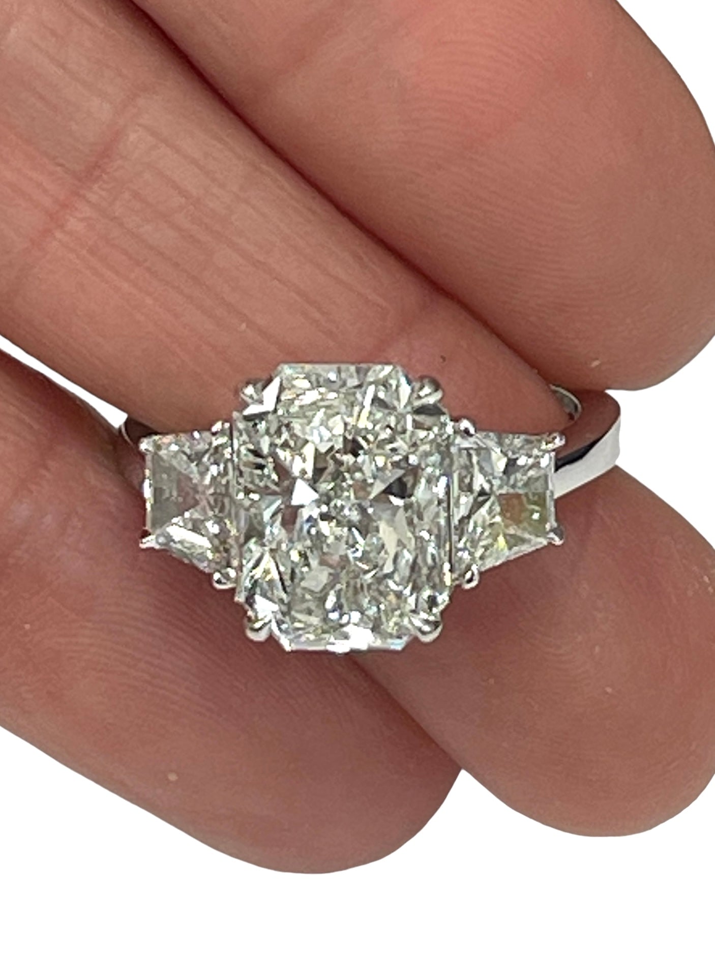 Radiant Cut Engagement Ring GIA Certified Platinum