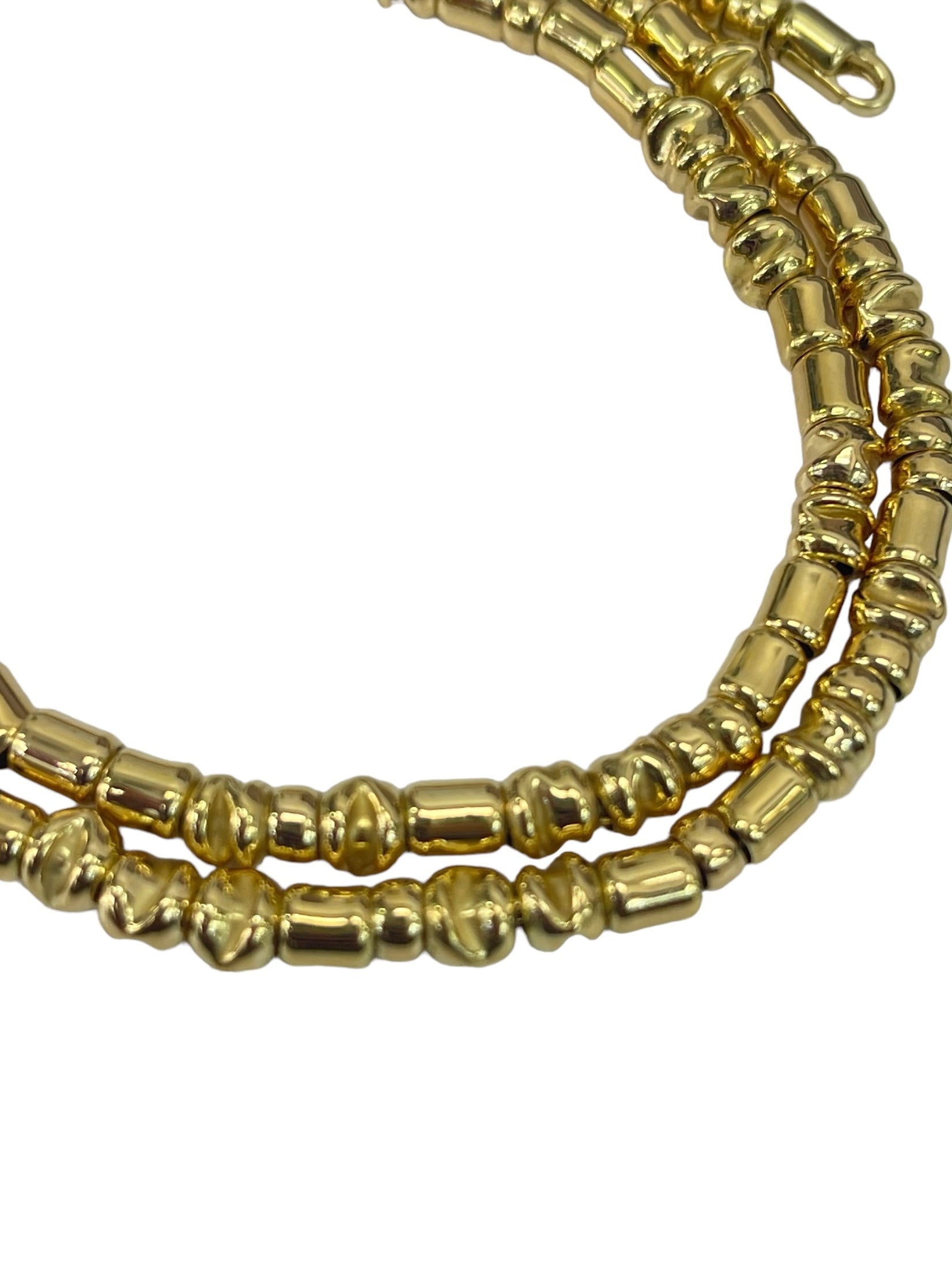 Bamboo Tube Necklace Chain 18kt ITALY