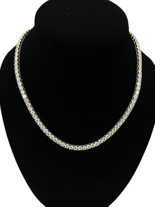 Round Brilliants Diamond Tennis Line Necklace 24.84 Carats White Gold