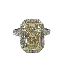 Natural Radiant Cut Diamond Custom Engagement Ring GIA Certified