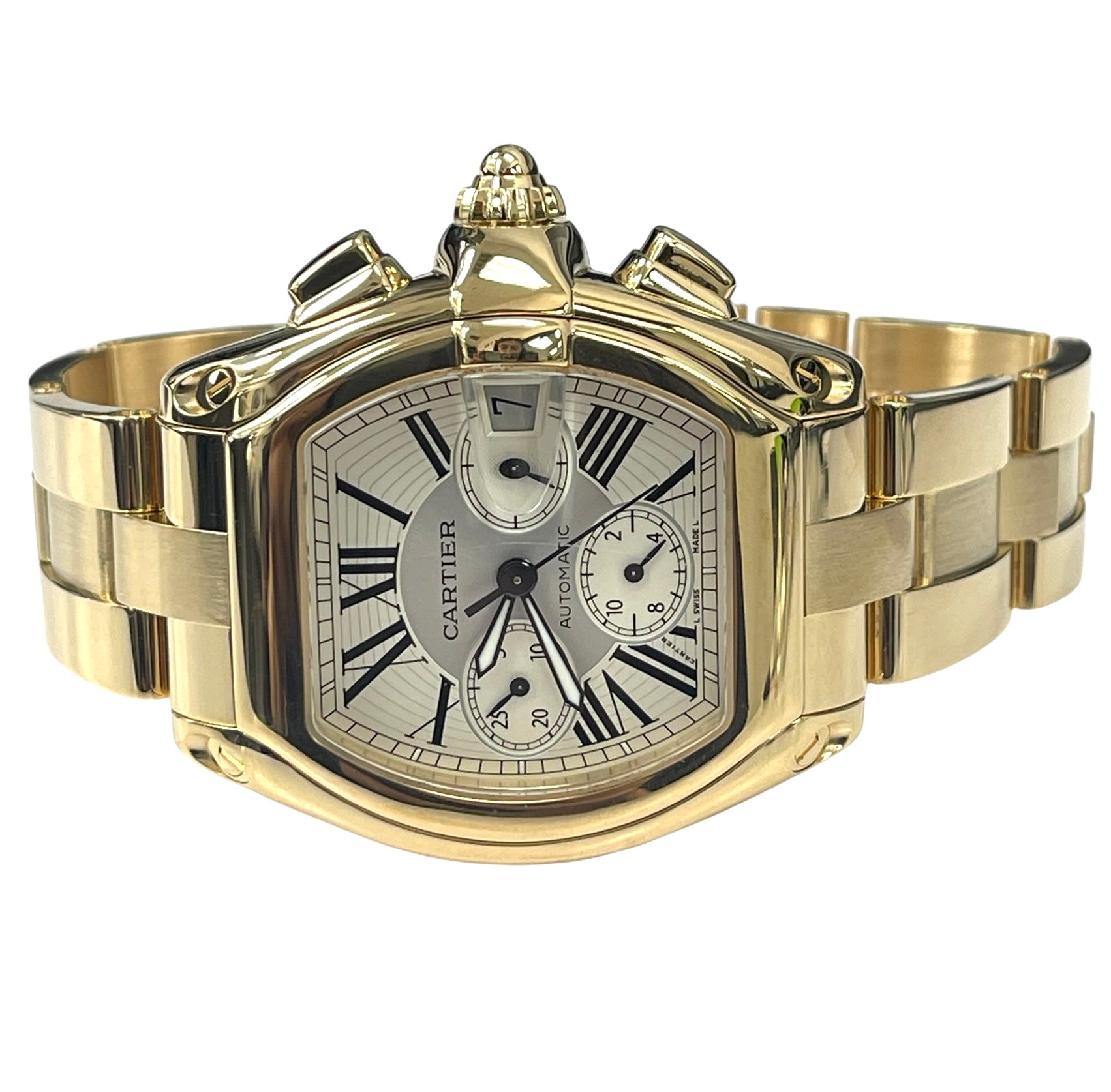 Cartier Roadster Chronograph 18k Yellow Gold Automatic Watch
