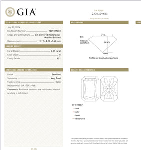 Radiant Cut Engagement Ring GIA Certified Platinum