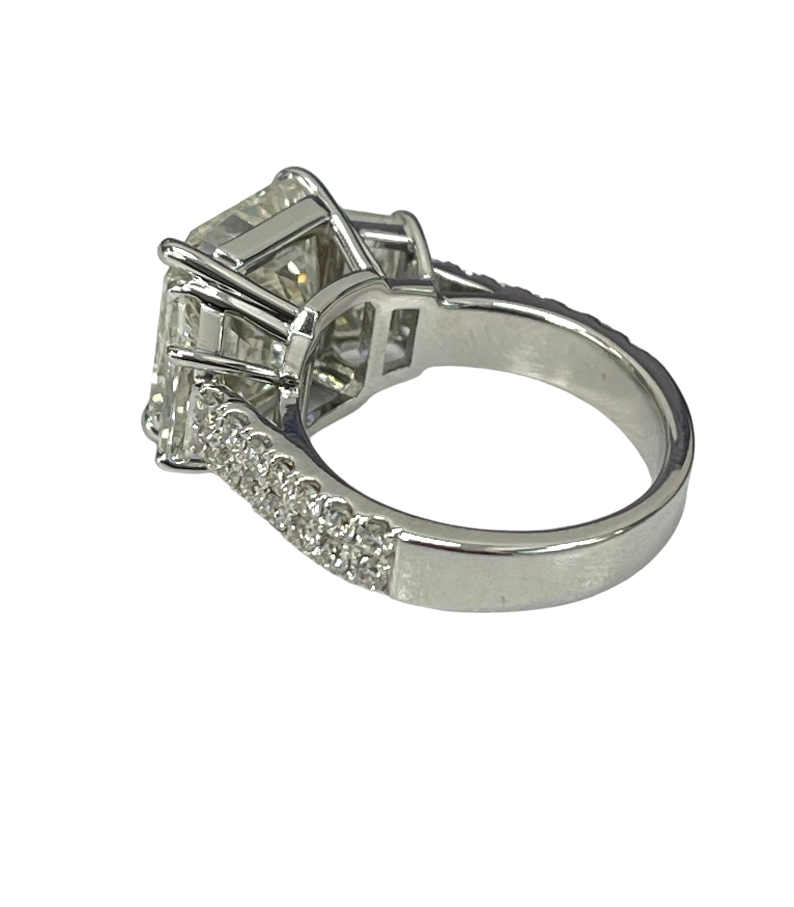 Radiant Solitaire Diamond Ring With Accents GIA Certified