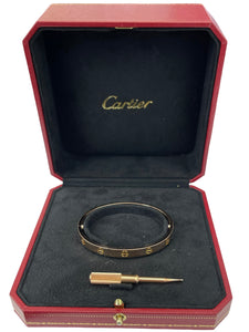 Cartier Love Bangle Rose Gold Size 17 with Box