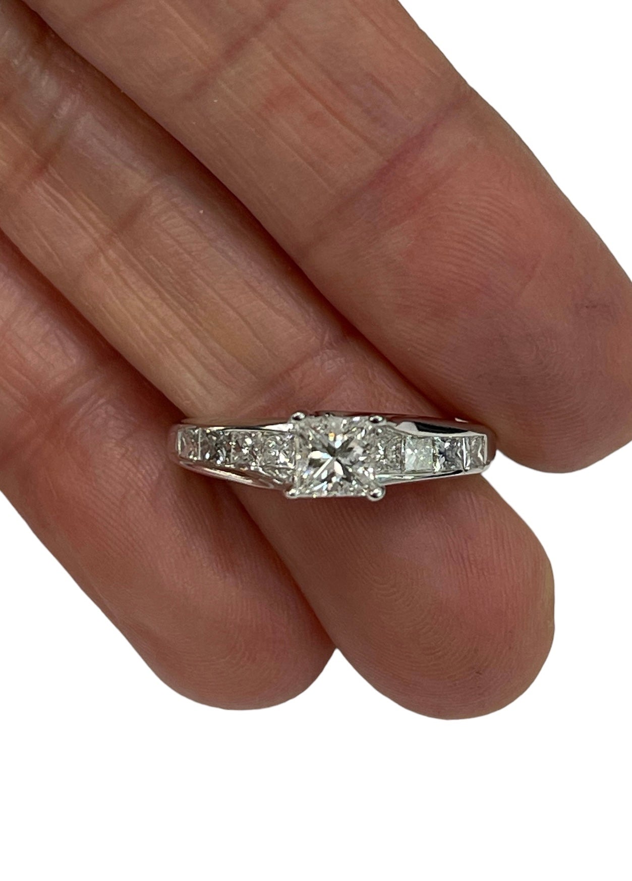 Princess Cut Diamond Engagement Ring Set White Gold 14kt