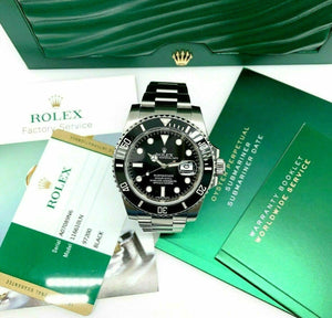 Rolex Ceramic Black Submariner Date Stainless Steel Watch Ref 116610LN Box Card