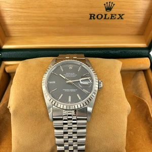 Rolex 36MM Datejust Watch Steel Ref #16220 E Serial Jubilee Band Box and Papers