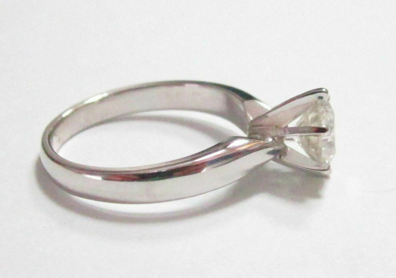 .88 TCW Round Cut Diamond Solitaire Engagement Ring Size 5.5 G I1 14k White Gold