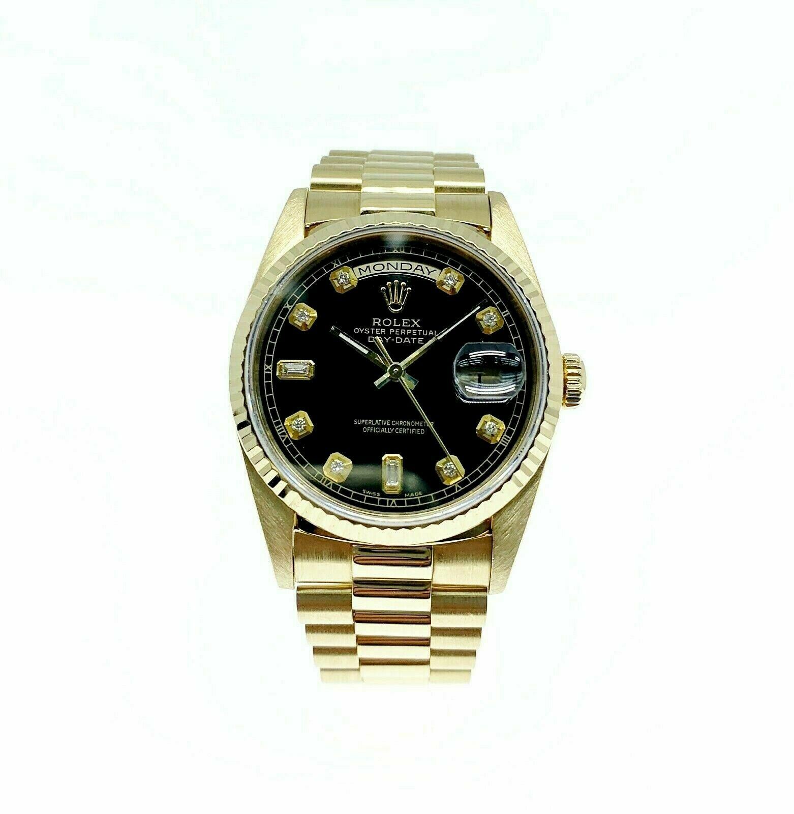 Rolex Day Date President 18K Yellow Gold 36mm Watch 18238 Double Quick Set 1990