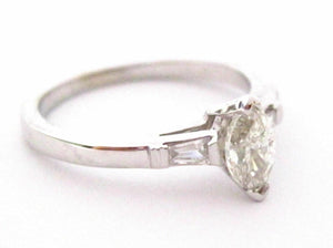 .67 TCW Marquise Cut Diamond Solitaire Engagement Ring Size 6.5 H SI-1 14k Gold